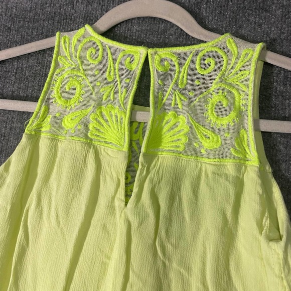 Lilly Pulitzer Cammie Dress XXS Lemon Drop Neon Yellow Green Embroidered Swing - Picture 7 of 14